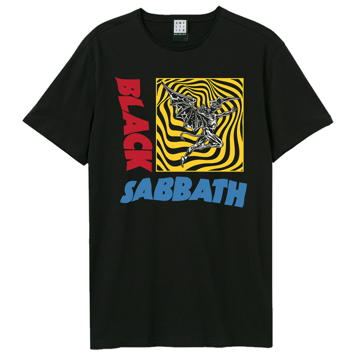 T-Shirt Uomo Black Sabbath Logo – Maglietta Rock Classica Nera 100% Cotone – Nuova Con Etichette